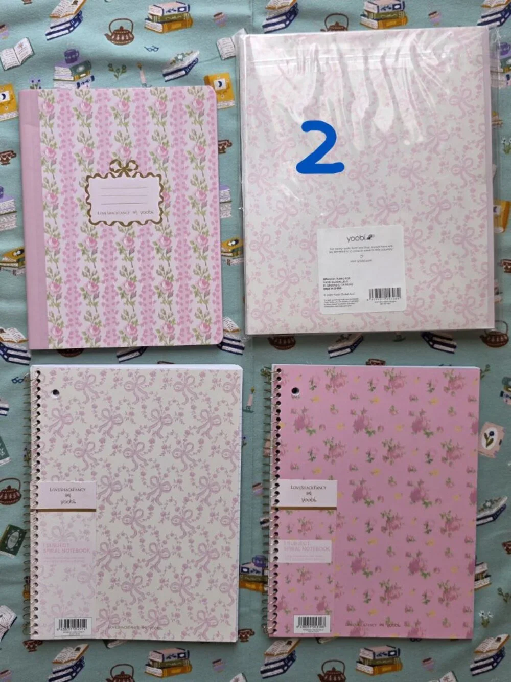 LoveShackFancy Target Yoobi Backpack Ribbon Rosa binder Supply BUNDLE lot 12